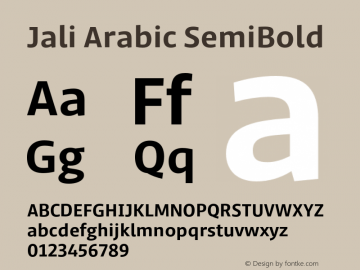 Jali Arabic SemiBold Version 1.001;hotconv 1.0.109;makeotfexe 2.5.65596图片样张