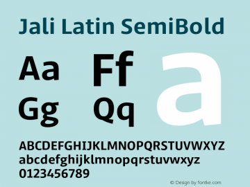 Jali Latin SemiBold Version 1.001;hotconv 1.0.109;makeotfexe 2.5.65596图片样张