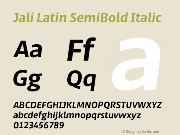 Jali Latin SemiBold Italic Version 1.001;hotconv 1.0.109;makeotfexe 2.5.65596图片样张