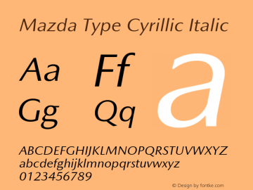 Mazda Type Cyrillic Italic Version 1.100图片样张