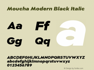 Moucha Modern Black Italic Version 1.000图片样张