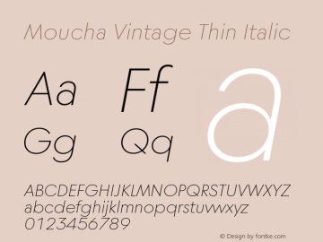 Moucha Vintage Thin Italic Version 1.000图片样张