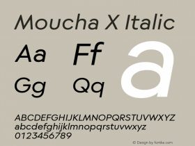 Moucha X Italic Version 1.000图片样张