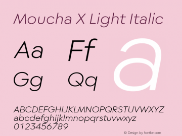 Moucha X Light Italic Version 1.000图片样张