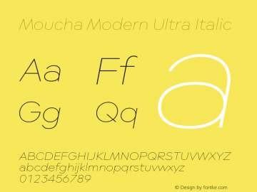Moucha Modern Ultra Italic Version 1.000图片样张