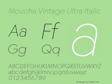 Moucha Vintage Ultra Italic Version 1.000图片样张