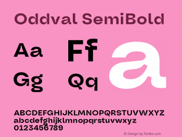 Oddval SemiBold Version 1.000 | FøM Fix图片样张