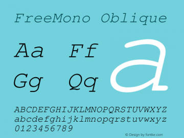 FreeMono Oblique Version 0412.2264图片样张