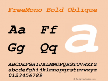 FreeMono Bold Oblique Version 0412.2261图片样张