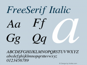 FreeSerif Italic Version 0412.2268图片样张