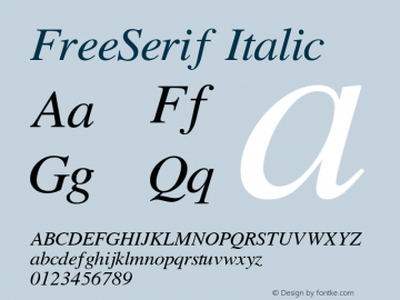 FreeSerif Italic Version 0412.2268图片样张