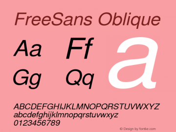 FreeSans Oblique Version 0412.2261图片样张