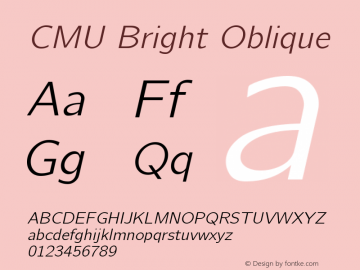 CMU Bright Oblique Version 0.7.0图片样张