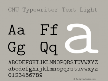 CMU Typewriter Text Light Version 0.7.0图片样张