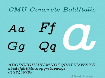 CMU Concrete BoldItalic Version 0.7.0图片样张