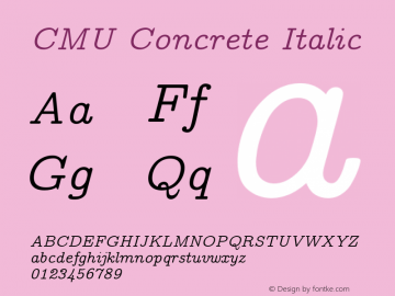 CMU Concrete Italic Version 0.7.0图片样张