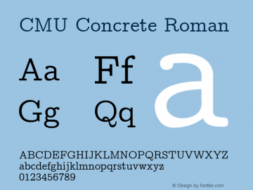 CMU Concrete Roman Version 0.7.0图片样张