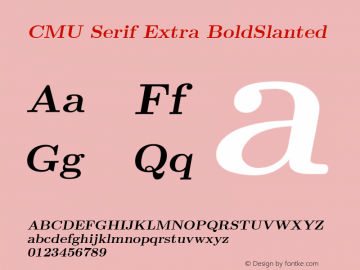 CMU Serif Extra BoldSlanted Version 0.7.0图片样张