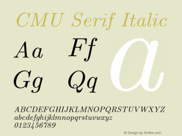 CMU Serif Italic Version 0.7.0图片样张