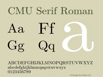 CMU Serif Roman Version 0.7.0图片样张