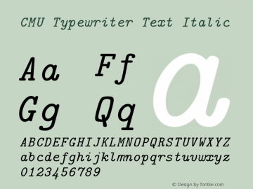 CMU Typewriter Text Italic Version 0.7.0图片样张