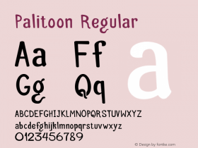 Palitoon-Regular Version 1.000;PS 001.000;hotconv 1.0.56;makeotf.lib2.0.21325图片样张