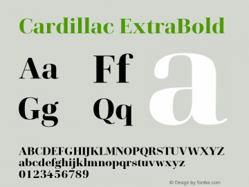 Cardillac ExtraBold Version 1.000图片样张