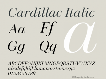 Cardillac Italic Version 1.000图片样张