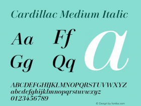 Cardillac Medium Italic Version 1.000图片样张