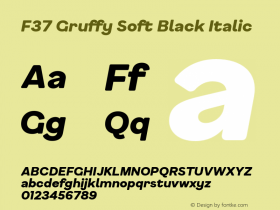 F37 Gruffy Soft Black Italic Version 1.000;FEAKit 1.0图片样张