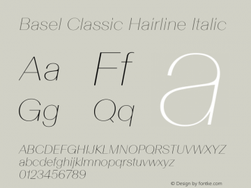 Basel Classic Hairline Italic Version 1.005图片样张
