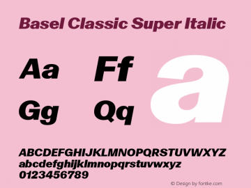 Basel Classic Super Italic Version 1.005图片样张