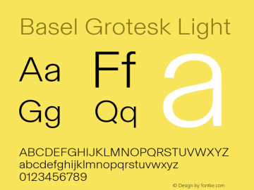 Basel Grotesk Light Version 1.005图片样张