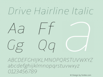 Drive Hairline Italic Version 1.407图片样张