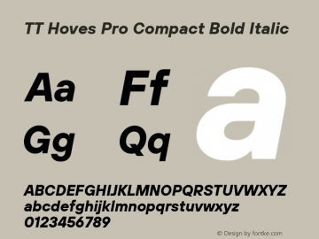 TT Hoves Pro Compact Bold Italic Version 3.100.24032023图片样张