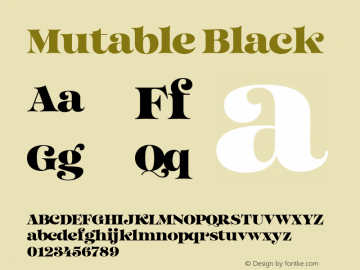 Mutable Black Version 1.000;Glyphs 3.2 (3187)图片样张