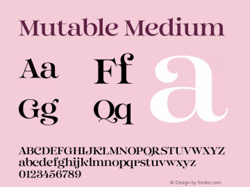 Mutable Medium Version 1.000;Glyphs 3.2 (3187)图片样张