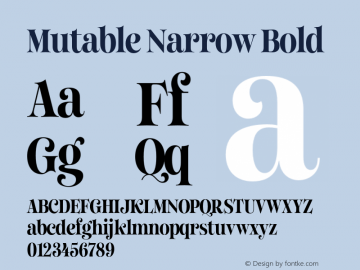 Mutable Narrow Bold Version 1.000;Glyphs 3.2 (3187)图片样张