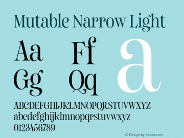 Mutable Narrow Light Version 1.000;Glyphs 3.2 (3187)图片样张