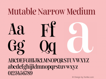 Mutable Narrow Medium Version 1.000;Glyphs 3.2 (3187)图片样张