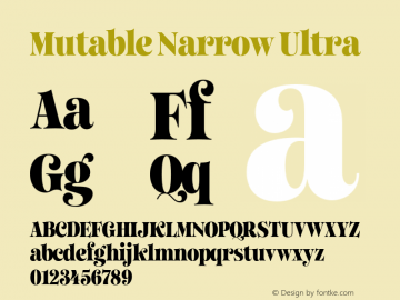 Mutable Narrow Ultra Version 1.000;Glyphs 3.2 (3187)图片样张