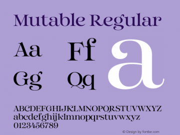 Mutable Regular Version 1.000;Glyphs 3.2 (3187)图片样张