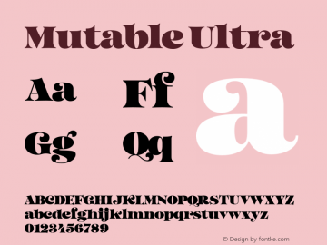 Mutable Ultra Version 1.000;Glyphs 3.2 (3187)图片样张