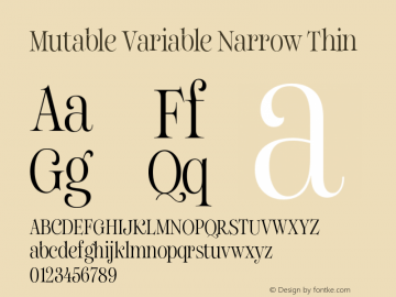 Mutable Variable Narrow Thin Version 1.000;Glyphs 3.2 (3187)图片样张