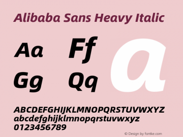 Alibaba Sans Heavy Italic Version 1.02图片样张