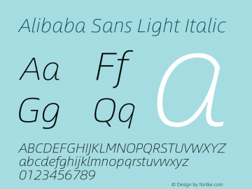 Alibaba Sans Light Italic Version 1.02图片样张