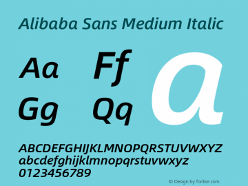 Alibaba Sans Medium Italic Version 1.02图片样张