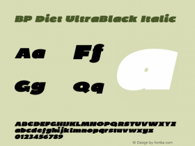 BPDiet-UltraBlackItalic Version 001.000图片样张