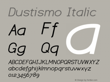 Dustismo  Italic Version 1.06 2003图片样张