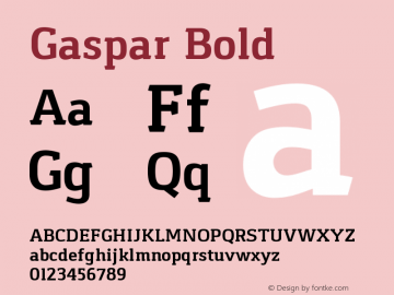 Gaspar-Bold Version 1.000 2012 initial release图片样张